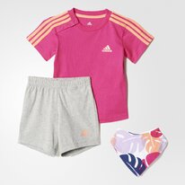 Detská súprava Adidas SUMMER GIFT pink/gray
