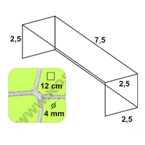 Futbalová sieť - bezuzlová, 7,5 x 2,5 x 2,5 x 2,5/12/4 mm, BIELA