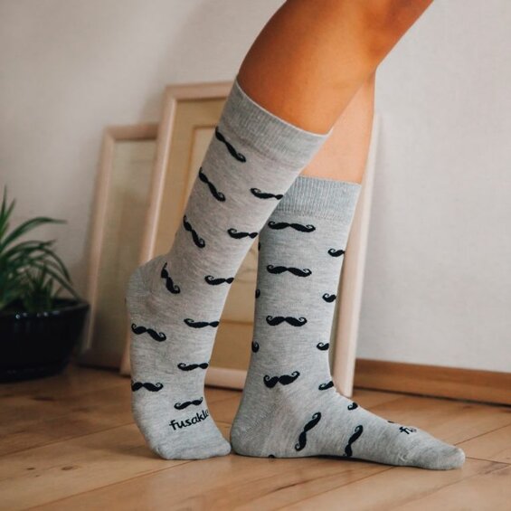 Ponožky Fúzač šedé