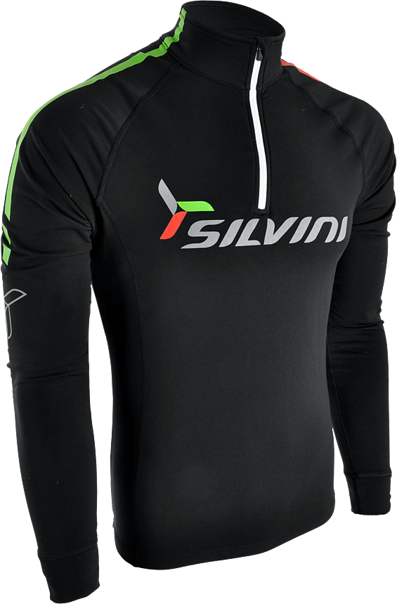 Funkčná športová mikina Silvini ALTISSIMA čierna/zelená