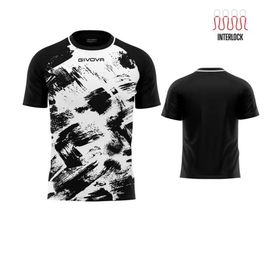 Futbalový dres Givova SHIRT ART INTERLOCK black/white