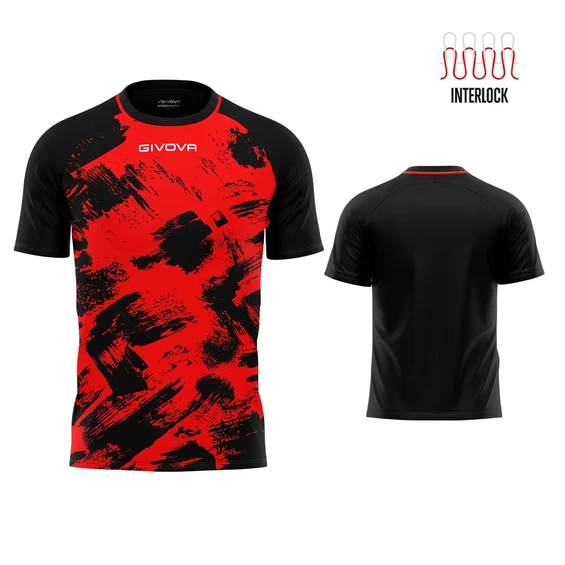 Futbalový dres Givova SHIRT ART INTERLOCK red/black