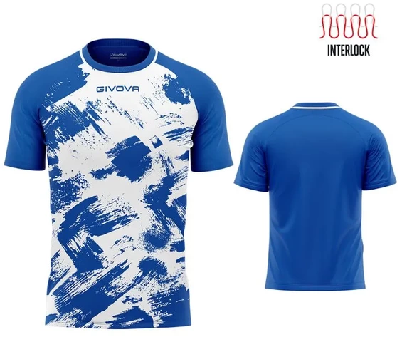 Futbalový dres Givova SHIRT ART INTERLOCK royal/white
