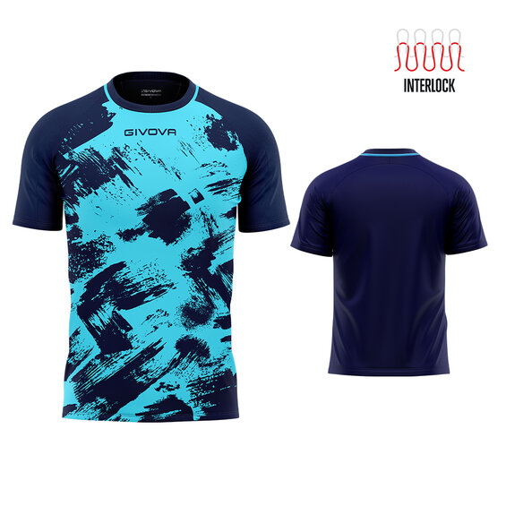 Futbalový dres Givova SHIRT ART INTERLOCK tyrkys/blue