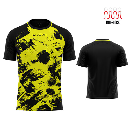Futbalový dres Givova SHIRT ART INTERLOCK yellow/blue