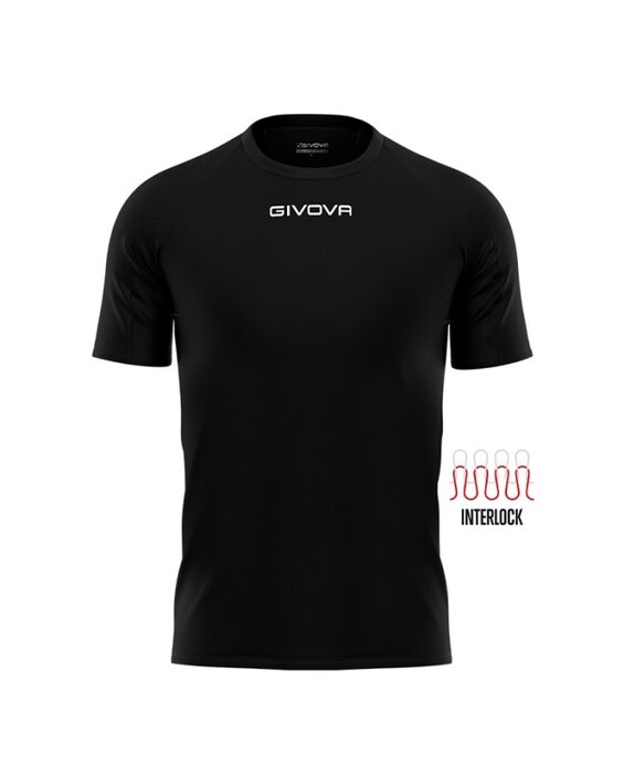 Futbalový dres Givova SHIRT CAPO INTERLOCK black
