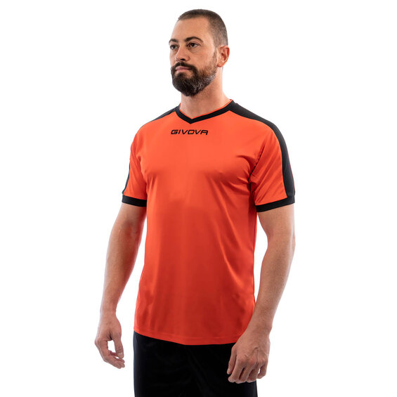 Futbalový dres Givova SHIRT REVOLUTION INTERLOCK orange/black