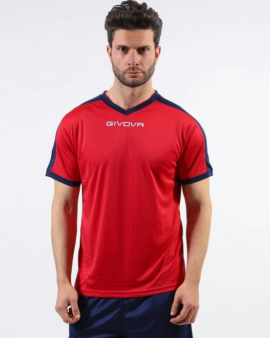 Futbalový dres Givova SHIRT REVOLUTION INTERLOCK red/blue