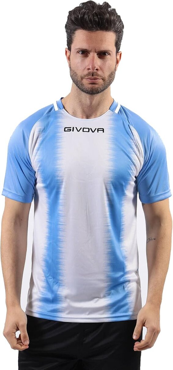 Futbalový dres Givova SHIRT STRIPE azzuro blue/white