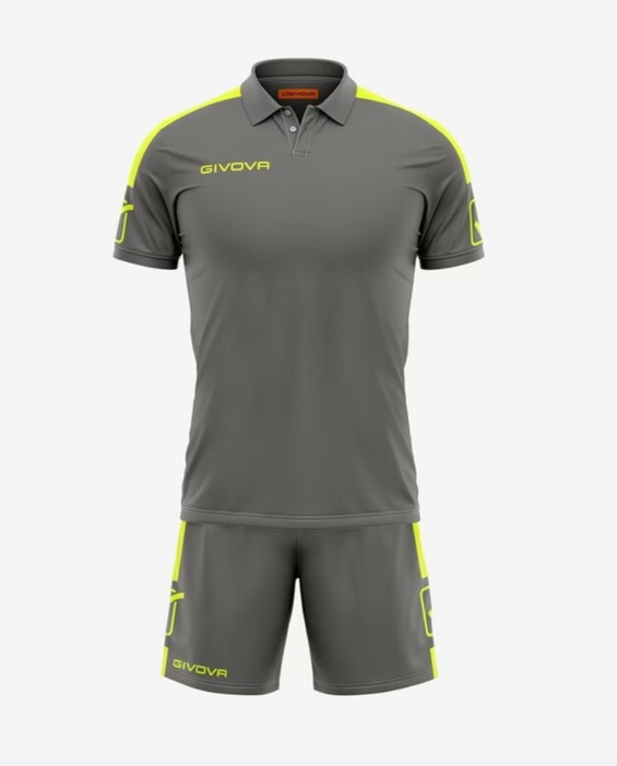 FUTBALOVÝ DRES PLAY dark grey/yellow fluo