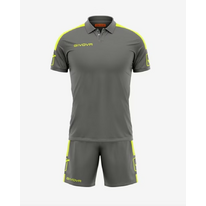 FUTBALOVÝ DRES PLAY dark grey/yellow fluo