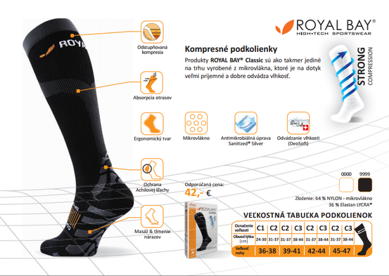 Kompresné podkolienky Royal Bay CLASSIC