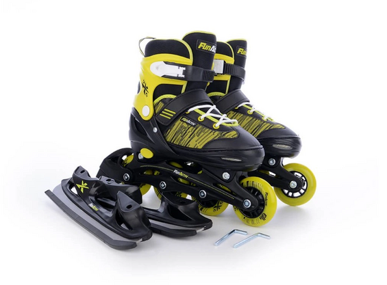 Ľadové korčule FunActiv ORIN DUO black/yellow