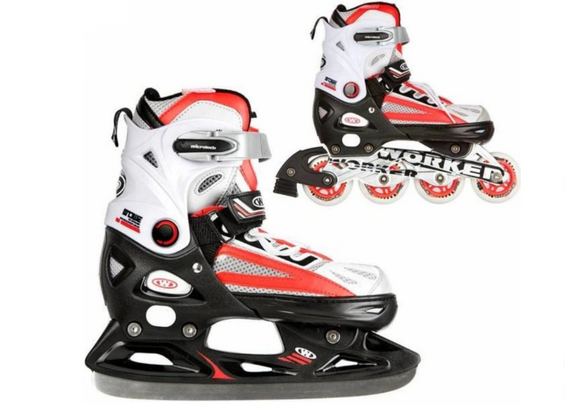 Ľadové korčule WORKER NOLAN IN 4199 2in1 red