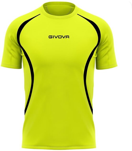 Pánske bežecké tričko Givova s krátkym rukávom - yellow fluo