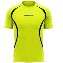 Pánske bežecké tričko Givova s krátkym rukávom - yellow fluo