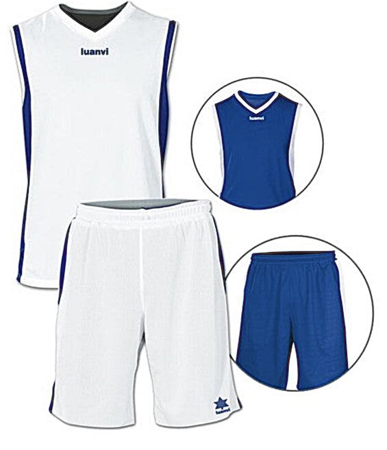 Pánsky basketbalový dres Luanvi REVERSIBLE TEAM white/blue