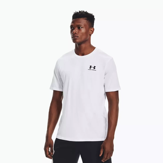 Tričko UA SS LEFT CHEST TEE white